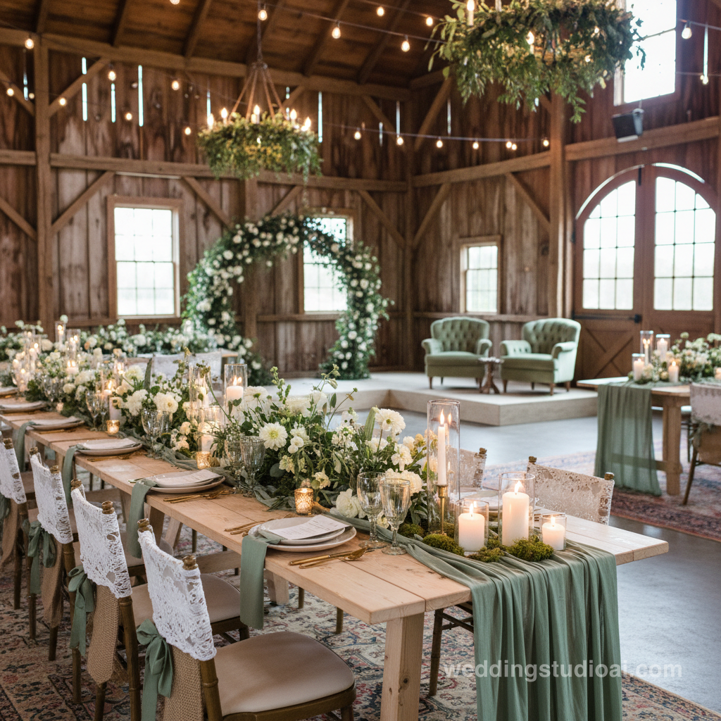 Sage Green Virginia Country Barn Wedding Ideas inspiration image
