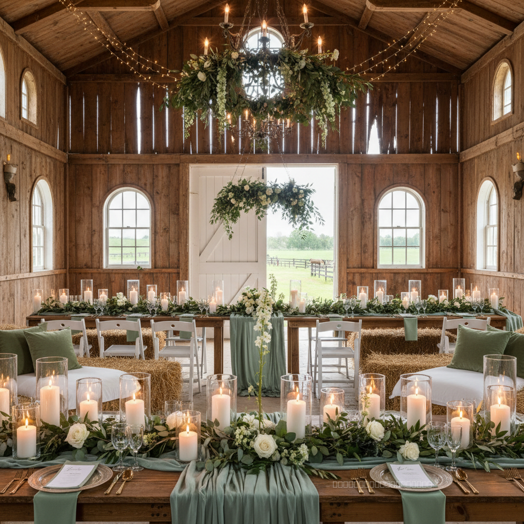 Sage Green Kentucky Horse Farm Barn Wedding Ideas inspiration image