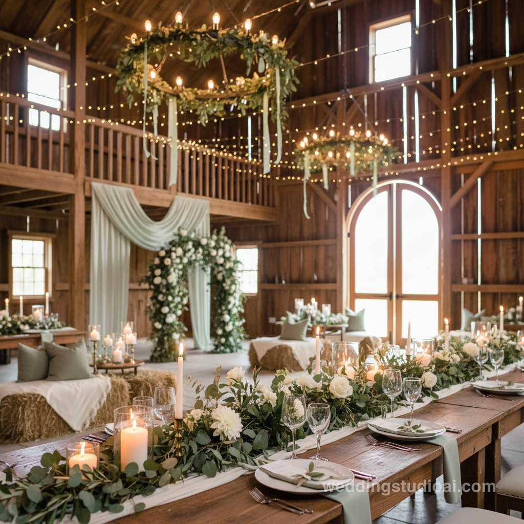 Sage Green Tennessee Rustic Barn Wedding Ideas inspiration image
