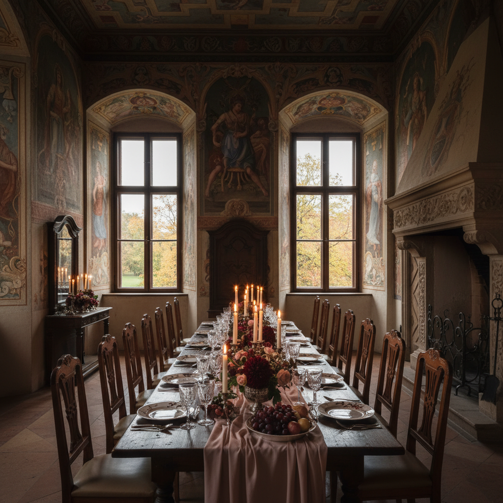 Burgundy and Blush Český Krumlov Castle Wedding Ideas inspiration image