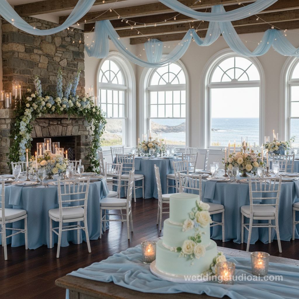 Light Blue Maine Coastal Inn Wedding Ideas inspiration image
