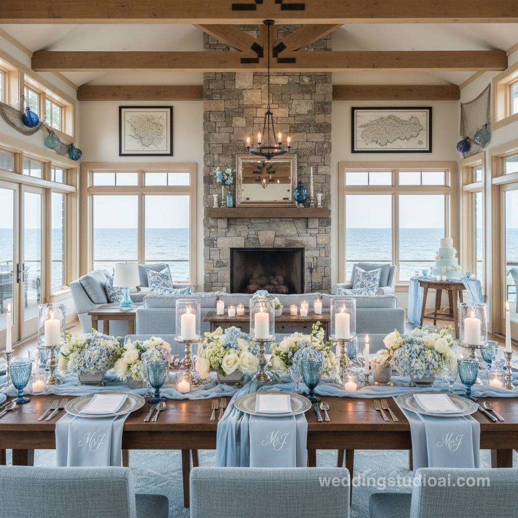 Light Blue Michigan Lake House Wedding Ideas inspiration image