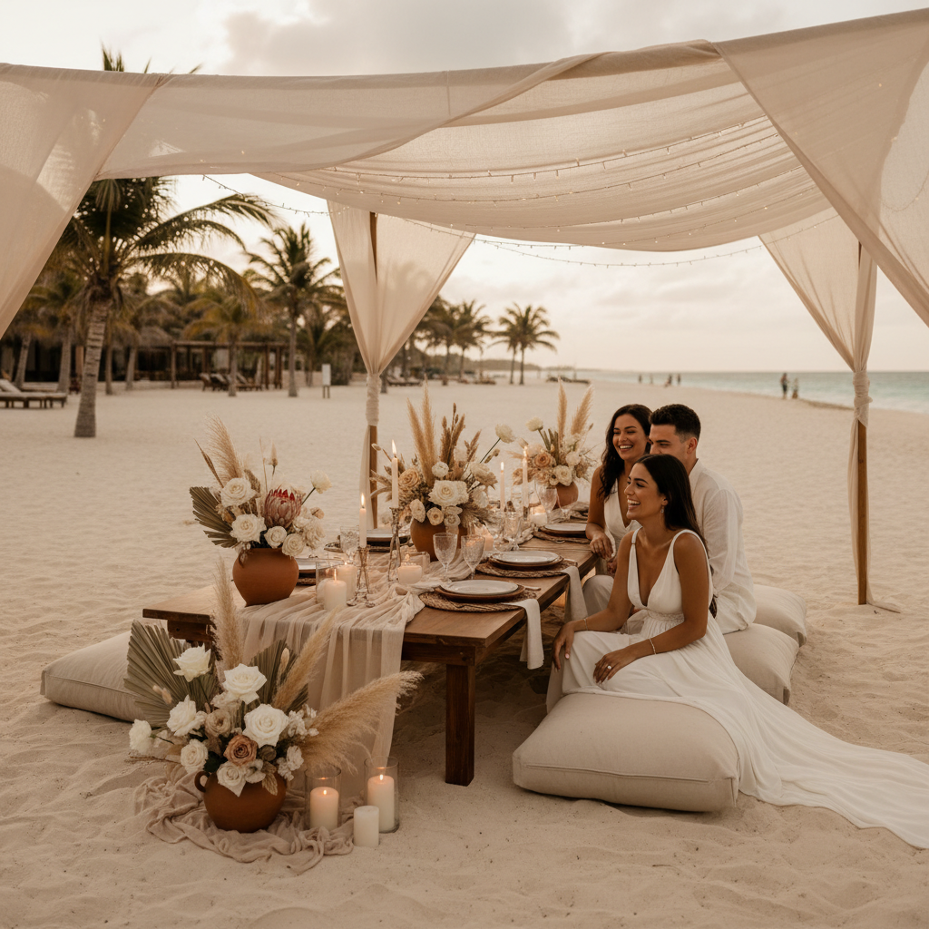 Sand and Soft Terracotta Tulum Beach Wedding Ideas 2026 inspiration image