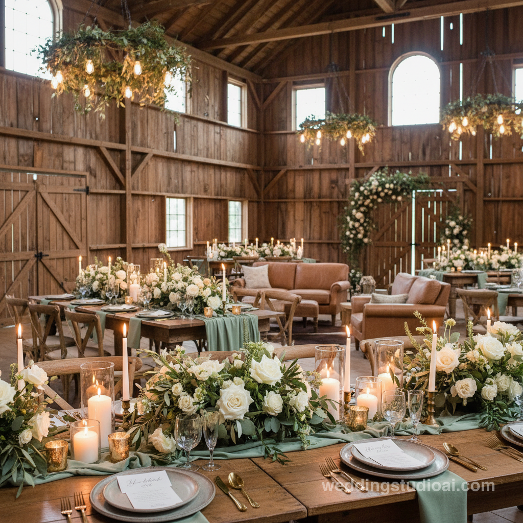 Sage Green Texas Ranch Barn Wedding Ideas inspiration image