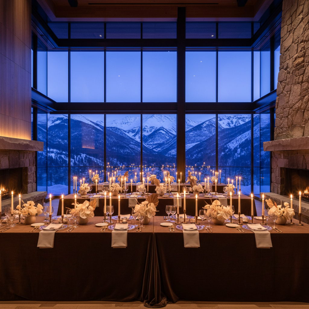 Espresso and Cream Aspen Mountain Lodge Wedding Ideas inspiration image
