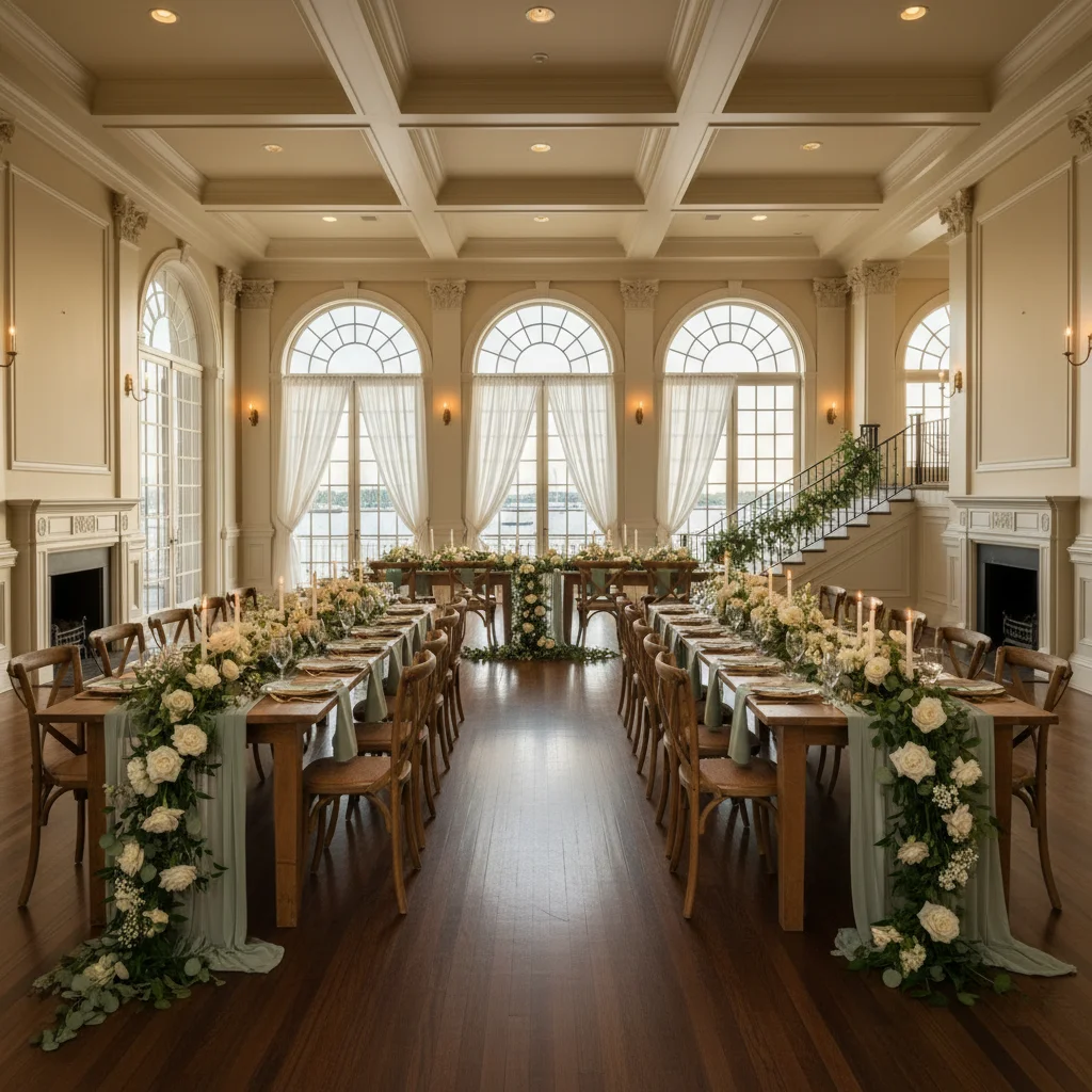 Sage green styled venue